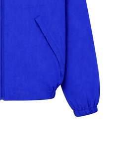 Veste zippée bleu royal pour homme, col montant, légère, imperméable, coupe-vent, décontractée, en toile, avec poches latérales, broderie d'hiver - Product Image 6