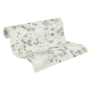 Hecho en Alemania-Rollos de papel tapiz Papel tapiz floral Blanco Gris-Vinilo no tejido-Papel tapiz Decoración del hogar Decoración de pared - Product Image 1