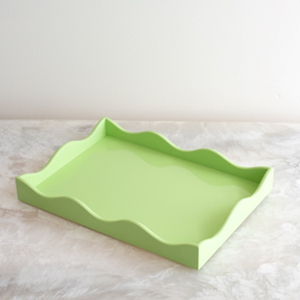 Beautiful Design Handmade Handicraft Rectangular Scalloped Lacquer Serving Tray for <b>Festival</b> <b>Top</b> Trending Vietnam Lavihexco - Product Image 2