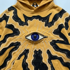 Sudadera con capucha para hombre, personalizada, de invierno, con efecto desgastado, con aplique de logo en el pecho, OEM ODM, oversize, con parches personalizados, estilo streetwear, 100% algodón - Product Image 6