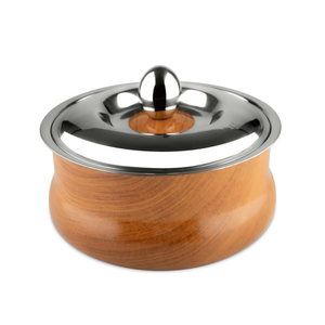 Best stainless steel & wooden hot pot chapati box rice box keeps <b>food</b> <b>warm</b> & fresh casserole cookware home kitchen restaurant - Product Image 1