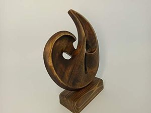 Escultura de mesa de madera contemporánea, diseño elegante para decoración del hogar minimalista moderna, mesa de centro, pieza decorativa - Product Image 4