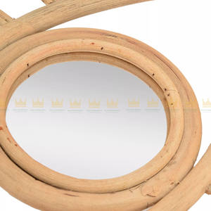 Espejo de decoración de gran venta, espejo de pared redondo en forma de flor de ratán, espejo de maquillaje colgante redondo Retro, pared en Vietnam - Product Image 2