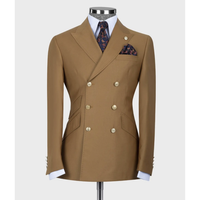 Costume de Mariage et d'Affaires Formel Homme Coupe Droite 2 Pièces Blazer Croisé à Trois Boutons Pantalon Col en V Imprimé Grande Taille