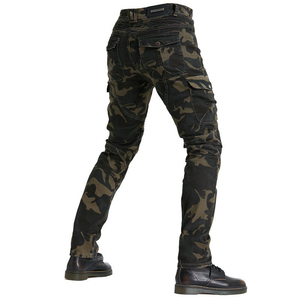 Pantalones vaqueros protectores de poliéster/algodón para motocicleta con rodilleras y almohadillas de cadera extraíbles, transpirables y de secado rápido para la comodidad de conducción de los hombres - Product Image 2
