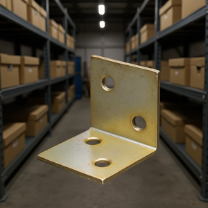 Wide Angle Bracket 60x60x60mm Raw Steel Yellow Galvanized GAH 40-Piece Set for <b>Storage</b> Racks & Shelving <b>Units</b> - Product Image 3