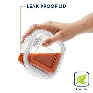 Ensemble de boîtes à lunch en verre borosilicate de haute qualité avec couvercles hermétiques, compatibles micro-ondes et four, pour le bureau, l'école et les voyages - Product Image 2