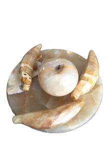 Ensemble de fruits en marbre fait à la main, fruits en pierre d'onyx, ensemble de fruits pour la décoration - Product Image 2