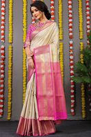 Sarees de mariage pakistanais indien Sarees en soie pure indienne du sud Kanchipuram Handloom tissage Saree en soie