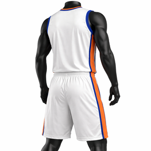 Custom Men <b>White</b> Breathable Mesh Basketball Uniform Sublimated Sports Team <b>Jersey</b> <b>Shorts</b> OEM Wholesale - Product Image 6