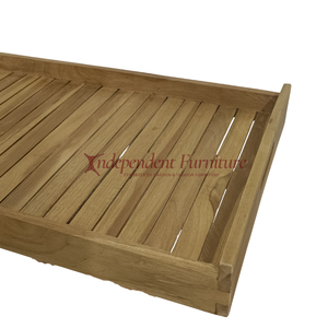 Plateau en bois naturel minimaliste moderne pour le service et le rangement à la maison dans la cuisine ou la table. - Product Image 5