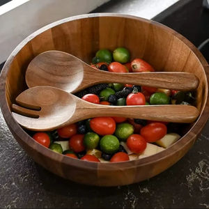 Tazón Redondo de Madera de Acacia Pura, Ecológico, para Servir Masa, para Uso en el Hogar, Hoteles y Restaurantes - Product Image 1