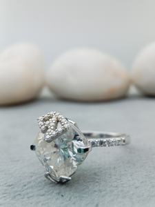 Bague de mariage en diamant cultivé en laboratoire VVS de taille Asscher 1.5ct conçue sur mesure en or 14K/18K classique de fiançailles pour les anniversaires GIA - Product Image 2