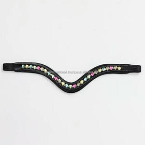 Cristales de corazón multicolores de canal vacío, banda decorativa para cejas de caballo de cuero negro en todos los tamaños personalizados, colores y formas - Product Image 4