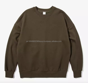 Sudadera de cuello redondo de punto Unisex con logotipo personalizado estampado en blanco para hombre 100% sudaderas de algodón - Product Image 3