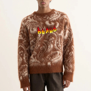 Pulls pour hommes de haute qualité personnalisés, 100% coton, design OEM, anti-rétrécissement, vêtements décontractés d'hiver, col rond - Product Image 1