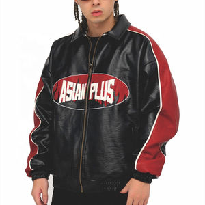 2024 OEM hombres logotipo personalizado venta al por mayor de alta calidad bordado chaqueta de invierno hombre chaqueta de cuero a prueba de viento hombres - Product Image 1