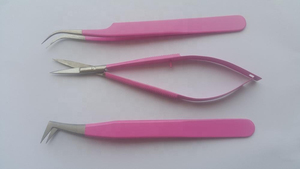 Ensemble pince à cils et ciseaux à ressort en acier inoxydable avec logo personnalisé, pochette en cuir PU pour le toilettage des sourcils - Product Image 2