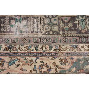 Tapis en laine turque vintage 2.9 X 2.9ft marron Beige Patchwork Design tissage plat grande surface pour décorations de salon Latex - Product Image 5
