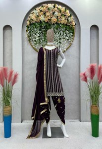 Punjabi Custom Comfort All Over Zari Work Salwar & Dhoti Dupatta Women's Party Wear 2024 Collection - Product Image 5