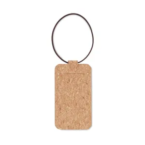 Étiquette de bagage ovale en liège durable, porte-badge et accessoire écologiques - Product Image 2