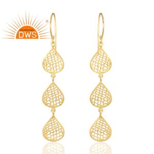 Pendientes colgantes chapados en oro de 18 quilates de Plata de Ley 925 más vendidos, joyería para mujer, regalo para ella - Product Image 2