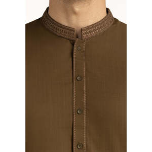 Regular Fit <b>Men's</b> <b>Indian</b> and Pakistani <b>Kurta</b>/Kurti Suits Casual Needle Detection No Printing SK-EMB25-003 - Product Image 4