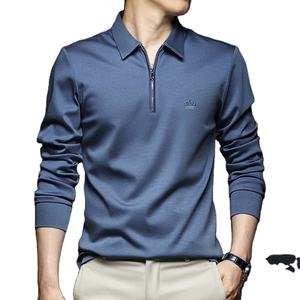 Mode coréenne pour hommes, chemises 100% coton, printemps automne, nouveau t-shirt streetwear, décontracté, coupe ajustée, manches longues - Product Image 2