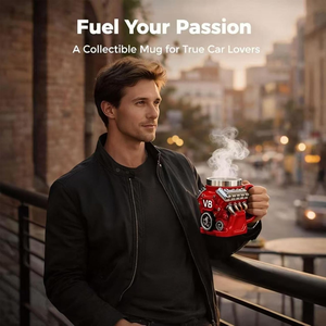 V8 V6 Engine Shaped <b>Coffee</b> Mug Double Insulated Car Engine Themed Mug Creative Retro Mechanical Mug Personalized Gift for Car - Product Image 6