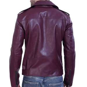 Blouson aviateur en cuir de vache pour homme, style High Street, coupe-vent, respirant, logo frontal, col montant, de haute qualité, fabriqué au Pakistan - Product Image 4