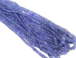 Perles rondelle à facettes de haute qualité pierre précieuse tanzanite naturelle de couleur bleue - Product Image 2