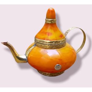 กาน้ำชาศิลปะอาหรับทำจากเรซิ่นอีพ็อกซี่สวยงามสำหรับการชุมนุมเดือนรอมฎอนของขวัญตกแต่งบ้านที่หรูหราแรงบันดาลใจจากประเพณีตะวันออกกลาง - Product Image 4