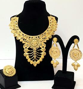 Conjuntos de joyería fina para mujer exclusivos de la colección africana, rubí chapado en oro de 24 quilates, nuevo diseño de moda para fiestas de aniversario de boda - Product Image 1