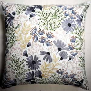 Funda de Cojín Decorativa Boho, Funda de Cojín de Algodón Texturizado de Pana con Parches de Estilo Rústico, Fundas de Cojín Adornadas de la India - Product Image 4