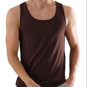 Débardeur de sport d'été respirant pour hommes, chemise de fitness sans manches en tissu extensible de coupe classique pour l'entraînement - Product Image 1