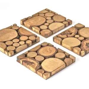 Eco-Friendly Crackle Designed <b>Wooden</b> <b>Lazy</b> <b>Susan</b> Server Accurate Sizes Two Colors Filled Resin High Standard for Sale - Product Image 4