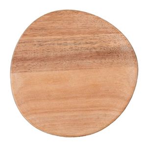 Platos de Madera de Nogal Mate, Platos Redondos Rústicos para Cena, Platos de Servir de Madera Hechos a Mano, Juego de Vajilla Marrón Oscuro - Product Image 2