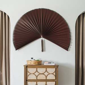 OFERTA 30% Abanico Decorativo de Pared de Bambú Rojo Intenso, Varios Tamaños |   Abanico Grande de Bambú para Cabecera Colgante Estilo Boho, Sala de Estar, Dormitorio - Product Image 2