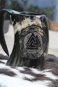 Le Chope Corne de Berserker Warhorn Produit d'artisanat naturel fabriqué à la main - Product Image 4