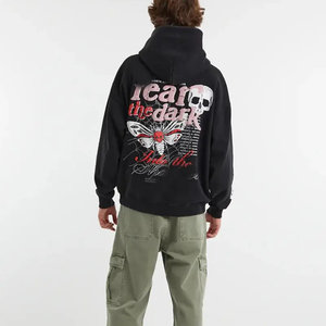 Offre Spéciale sweats à capuche surdimensionnés lourds unisexe vierge 100% coton bouffée impression personnalisé hommes et femmes sweats à capuche - Product Image 5