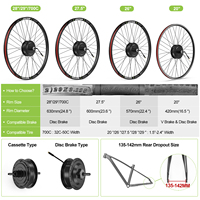 Kit Moteur Moyeu Arrière Bafang G020 48V 500W 26" 27.5" 28" 29" 700C pour Vélo Électrique, Kit de Conversion Ebike avec Accélérateur à Pouce et Écran LCD, Stock UE Royaume-Uni