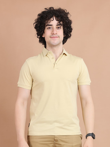 Camiseta clásica Beige para hombre, cómoda camiseta de media manga de algodón 100%, básica versátil de seda de verano elástica definitiva - Product Image 2