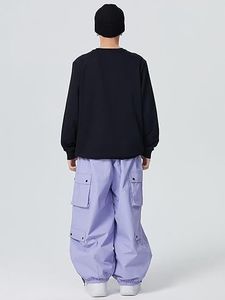 กางเกงทรงหลวมแนวสตรีทใส่เล่นสกีหิมะ, กางเกงเอวยางยืดกันน้ำสีพื้นบางทรงหลวมแนวสตรีทฮิปฮอป - Product Image 2