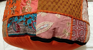 Meubles de salon indiens, canapé vintage fait à la main, patchwork, pouf et ottoman de style antique réglable - Product Image 4