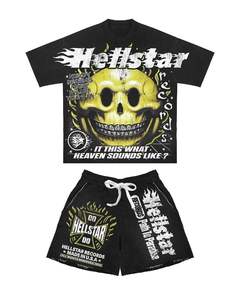 ชุดเซ็ตสองชิ้นสำหรับผู้ชาย ฤดูหนาว ผ้าฝ้าย 100% เป็นมิตรกับสิ่งแวดล้อม ระบายอากาศได้ดี พิมพ์ลายโลโก้ด้วยเทคนิคสกรีน เสื้อยืดและกางเกงขาสั้น สำหรับทุกเพศ - Product Image 2