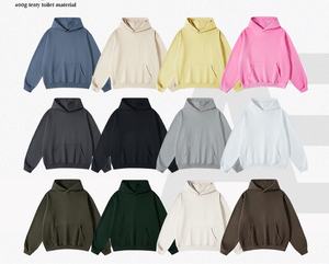 Sweat à capuche épais en éponge française surdimensionné d'hiver de haute qualité 400gsm Boxy Fit sweats à capuche à logo personnalisé de couleur unie en vrac - Product Image 1