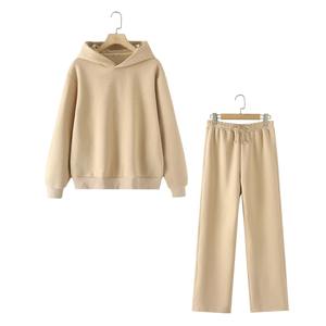 Conjuntos de mujer Sudaderas con capucha Pantalones Ropa informal Traje Ropa deportiva Traje Color sólido Jersey Pantalones Traje Otoño e Invierno - Product Image 5