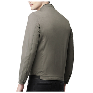 Chaqueta de invierno para hombre de poliéster a prueba de viento de tela Premium sólido en blanco estilo informal ropa de calle chaquetas de bombardero con cremallera de moda - Product Image 2