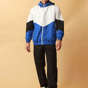 Vêtements d'entraînement de jogging personnalisés Veste coupe-vent et pantalon de survêtement zippé Survêtements coupe-vent en nylon avec logo personnalisé pour hommes - Product Image 2