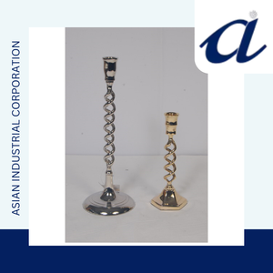 Compra de portavelas de calidad premium con acabado en plata y oro, portavelas de decoración del hogar hecho de metal de grado superior a la venta - Product Image 3